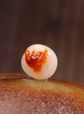 12mm老型珠天然新疆和田玉籽料悟道白玉单珠散珠手串配珠锁骨珠