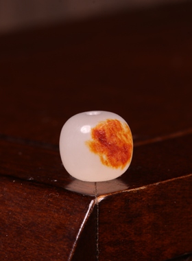 8mm红皮老型珠天然新疆和田玉籽料红皮单珠单珠珠子手串手链配珠