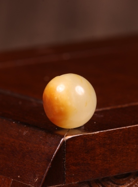 10mm黄沁圆珠新疆和田玉籽料单珠散珠手串手持顶珠配珠散珠手链