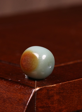 9mm老型珠天然和田玉籽料沙枣青新疆圆珠散珠手串配珠湖水绿珠子