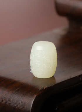 12mm红皮白玉勒子新疆和田玉籽料苏工红皮桶珠锁骨链手串手链配珠