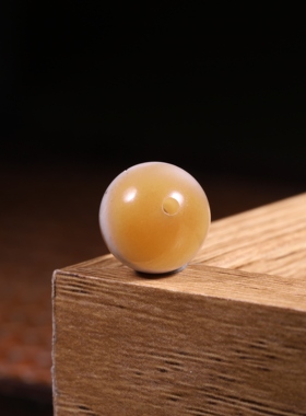 12mm糖玉圆珠一线天新疆和田玉籽料珠子单珠散珠多宝手串配珠手链