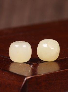 9mm老型珠新疆和田玉籽料老型珠散珠单珠玉质细腻油润古味老珠子