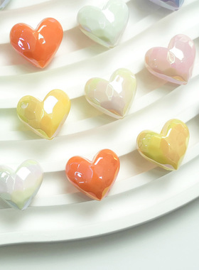 亚克力切面爱心散珠马卡龙色
