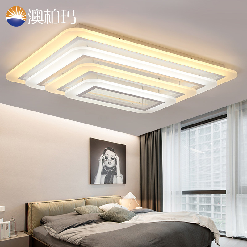 led吸顶灯客厅灯长方形卧室灯大气简约现代餐厅灯亚克力创意灯具_虎窝淘