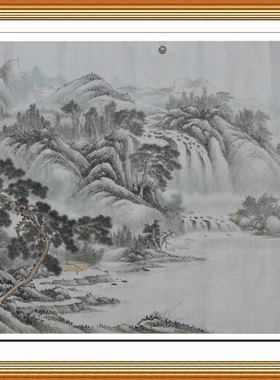 热卖一枫斋自创纯手绘国画仿古四尺横幅十品山水画惊爆翠山推荐