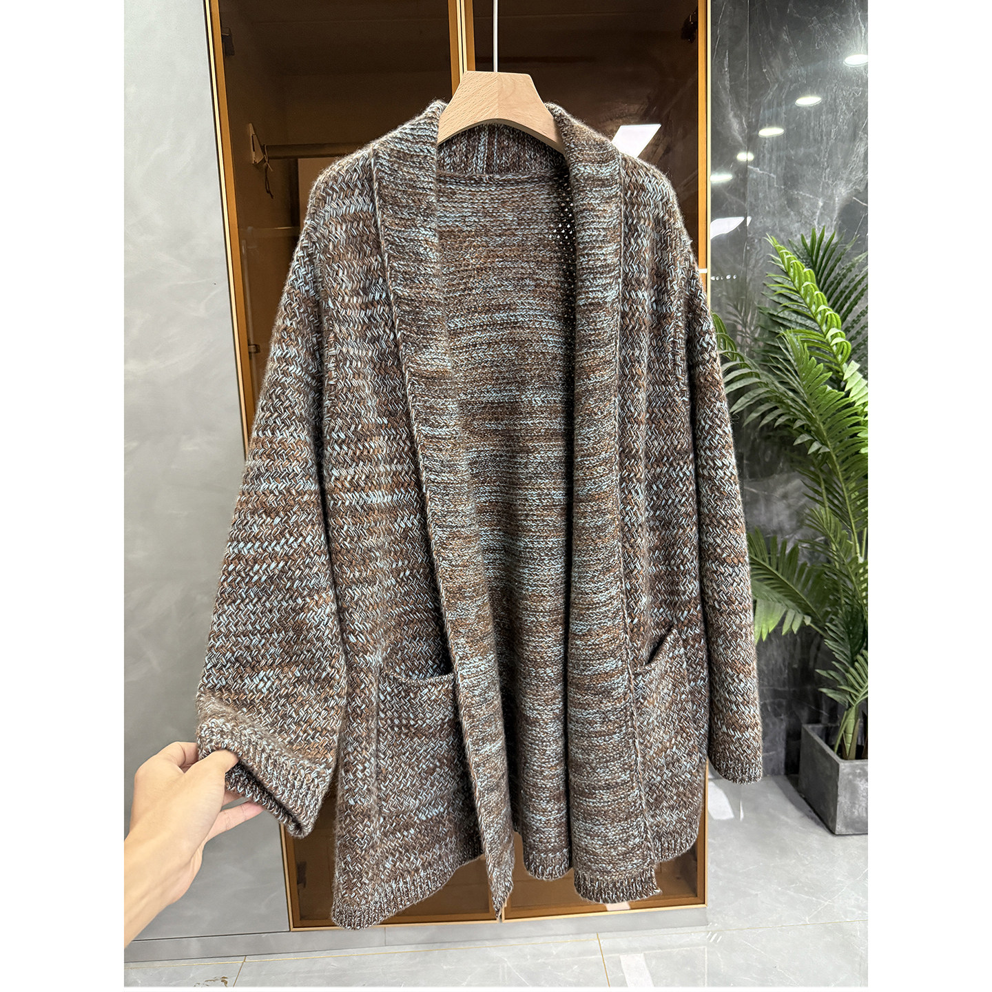 G上1.5W+！D牌jin口料！宽松花纱羊绒针织外套女    20250838~JS,淘宝优惠券,粉丝福利购,淘宝优惠卷