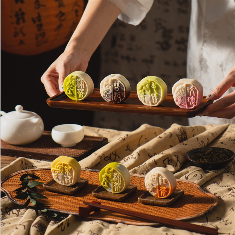 清真冰皮月饼散装流心桃山皮茶点台式糕点中秋节礼品送礼定制批发