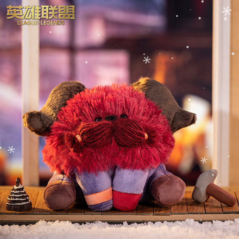 英雄联盟玩偶英雄联盟LOL 山隐之焰奥恩宝宝坐姿毛绒玩偶毛绒挂件游戏周边