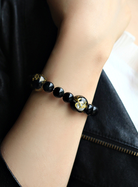本命年黑曜石手链守护石