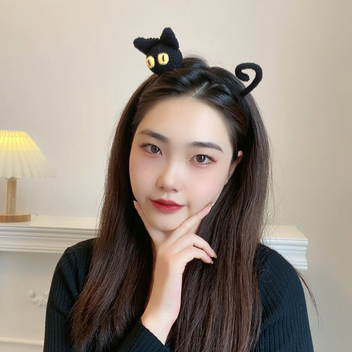 秋冬新款毛绒可爱猫咪发箍气质碎发头箍头饰女发卡洗脸网红发饰潮 - 图2