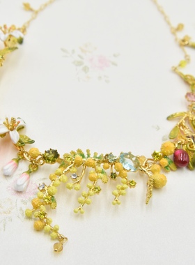 手工珐琅普罗旺斯 橙花橙子 知了 橄榄 薰衣草 复杂款项链