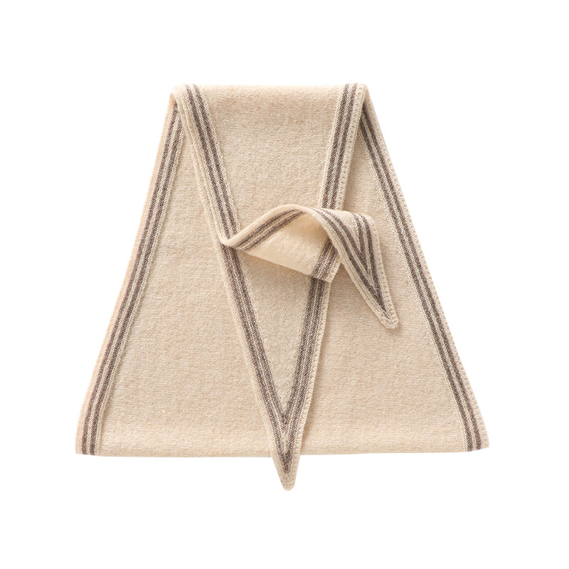 秋冬季纯羊绒三角围巾女保暖拼色小围脖软糯百搭保暖小披肩女 - 图3