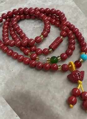 正宗原矿帝王砂6mm手链男女随身108圆珠搭配手工串珠手饰本年化缘