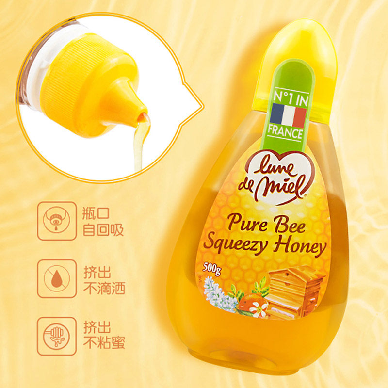 麦德龙法国进口蜜月原味圆头挤压瓶 麦德龙海外蜂蜜