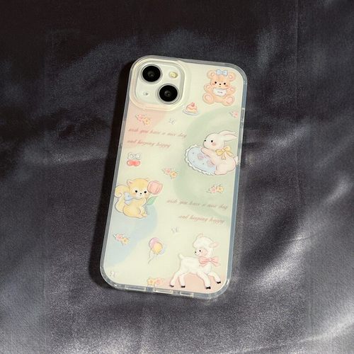 网红可爱小熊iPhone15手机壳14promax卡通适用苹果13新款12创意16 - 图1