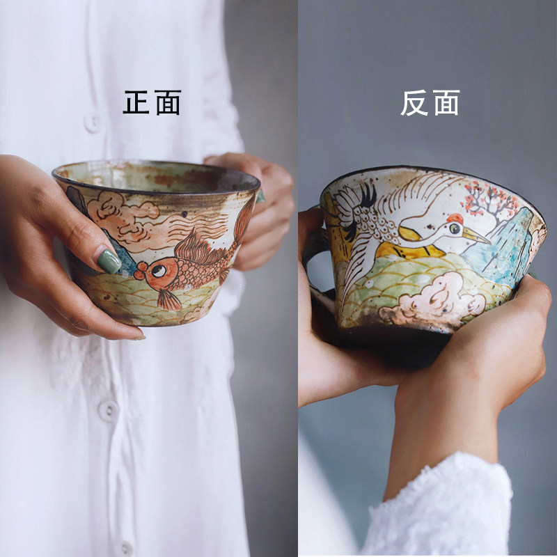泽滕家景德镇婉钦设计师粗陶瓷原创小众手工绘作咖啡喝水马克杯子,淘宝优惠券,粉丝福利购,淘宝优惠卷