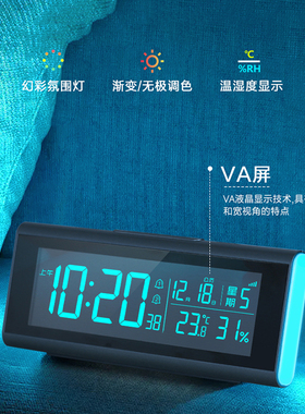 床头小夜灯数字时钟多功能