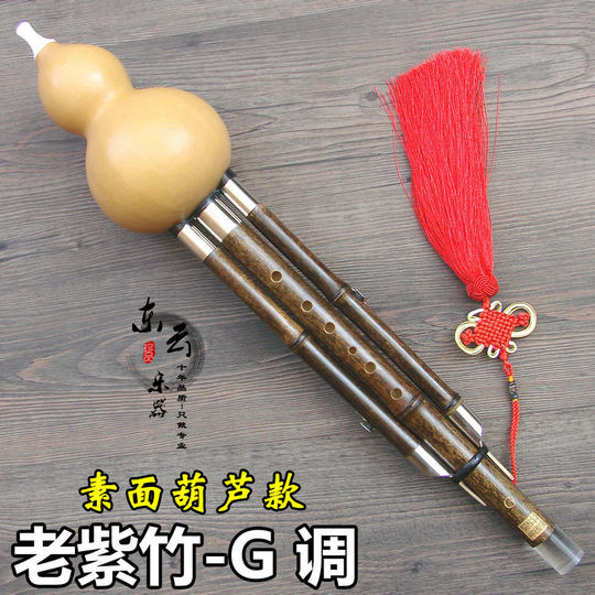 东云葫芦丝乐器演奏型天然葫芦老紫竹F调/G调葫芦丝（TZ-80）