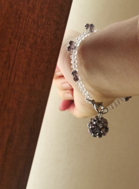 超温柔水晶樱桃手链新款经典粉红可爱小樱桃百搭纯手工项链手链