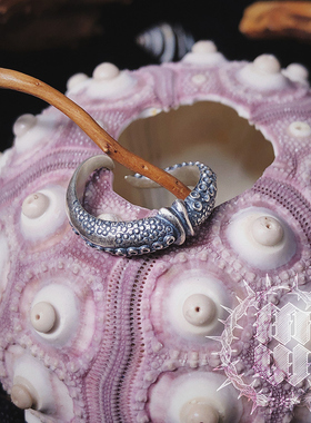 克苏鲁复古做旧纯银尾戒