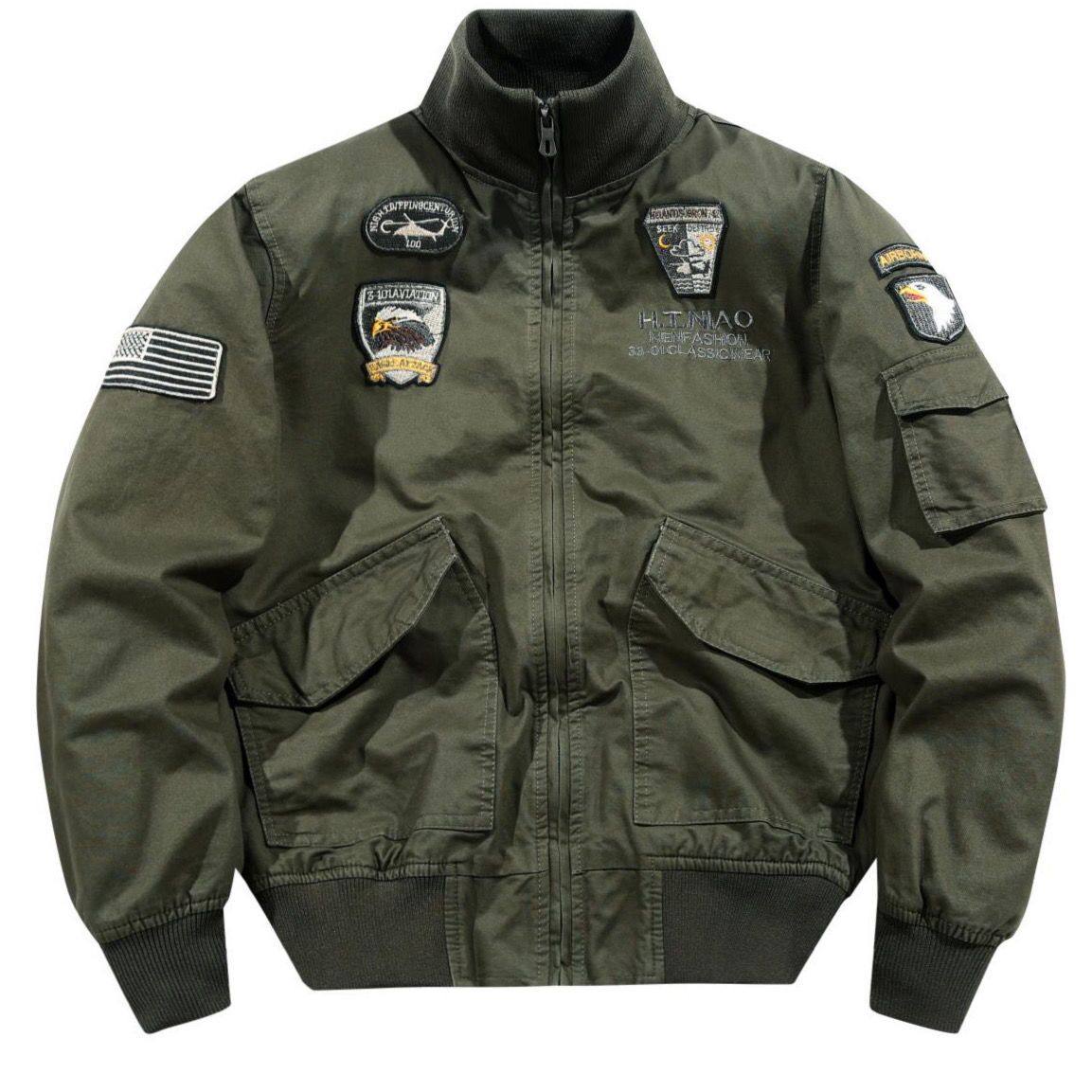 男士外套秋冬季加绒加厚休闲飞行员夹克青年韩版潮流帅气工装学生_虎窝淘