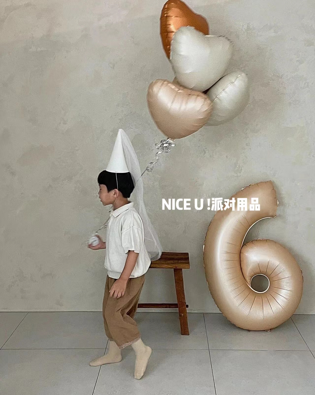 ins40寸焦糖奶油色数字气球超大铝膜儿童成人生日派对拍照布置 - 图2