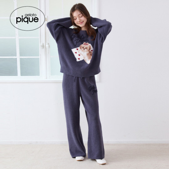 Gelato pique25 autumn and winter new women's pajamas half-velvet Shih Tzu pullover home PWNT254039