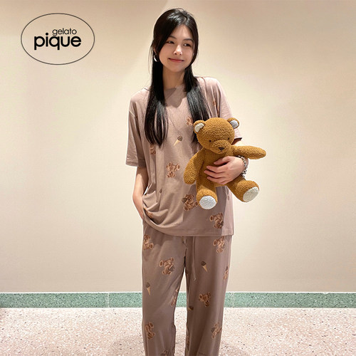 gelato pique春女睡衣冰淇淋小熊短袖T恤家居服PWCT221206 - 图3