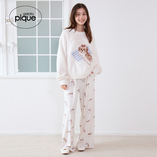Gelato pique25 autumn and winter new women's pajamas half-velvet Shih Tzu pullover home PWNT254039