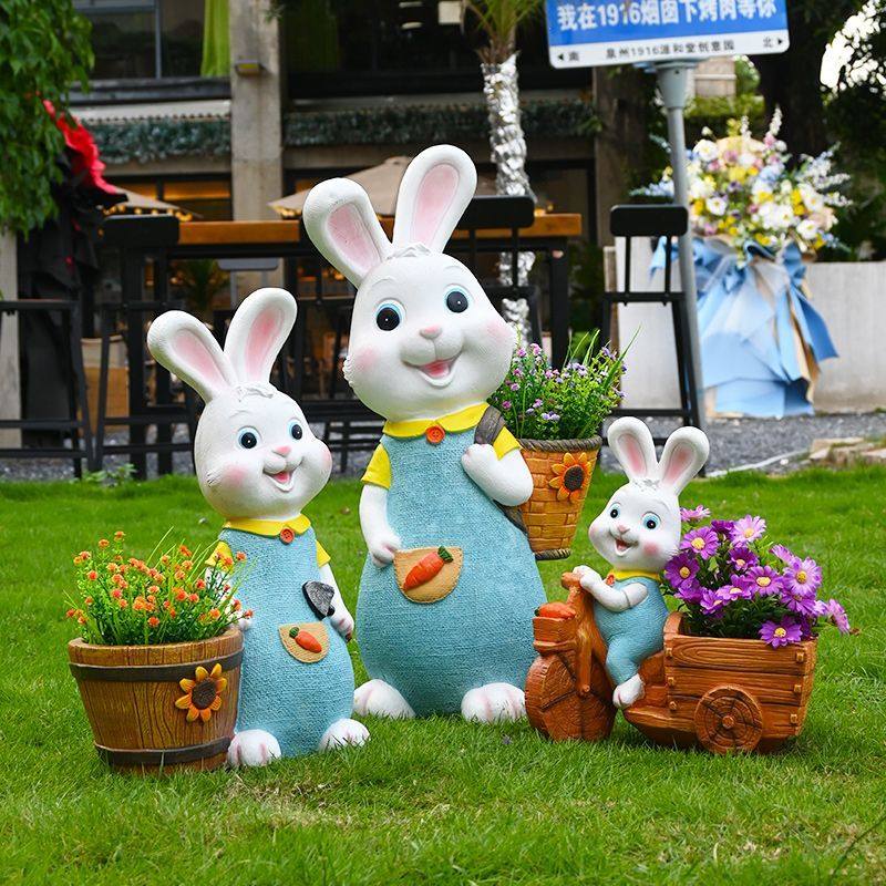 户外花园卡通雕塑兔子动物花缸花盆庭院装饰摆件阳台院子造景布置,淘宝优惠券,粉丝福利购,淘宝优惠卷