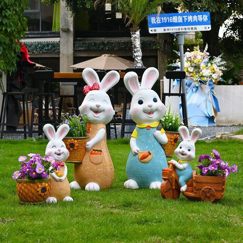户外花园卡通雕塑兔子动物花缸花盆庭院装饰摆件阳台院子造景布置,淘宝优惠券,粉丝福利购,淘宝优惠卷