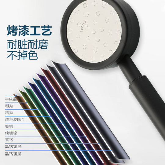 304不锈钢黑色磨砂浴霸浴把厕所洗澡加压增压淋浴花洒喷头加软管