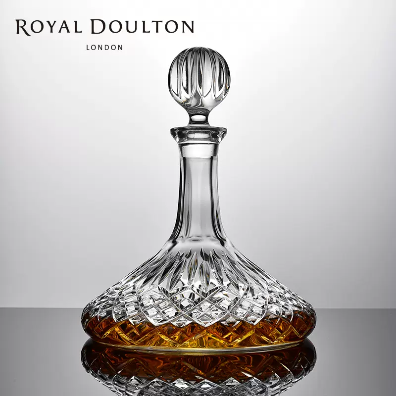 皇家道尔顿RoyalDoulton水晶玻璃酒樽洋酒醒酒器存储威士忌酒瓶-图3