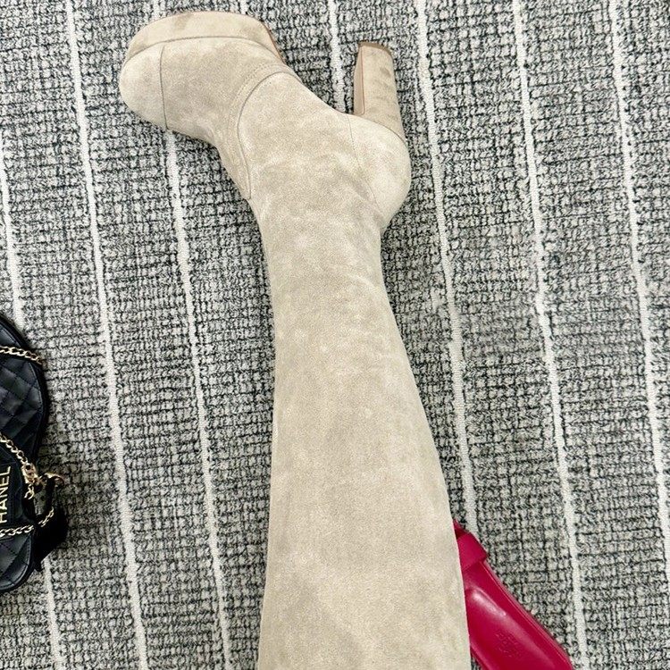 小香风粗跟弹力瘦瘦靴女2026年新款防水台高跟长筒骑士靴,淘宝优惠券,粉丝福利购,淘宝优惠卷