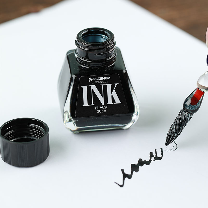 日本Platinum白金 INK-400钢笔墨水30ML黑色彩色非碳素染料墨水 - 图1