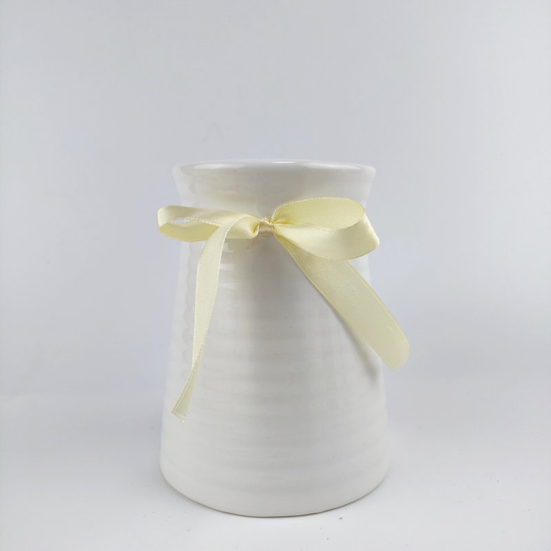 陶瓷花瓶塑料花瓶 仿真花玫瑰摆放花瓶 纸藤皱纹纸丝带花都可摆放 - 图3