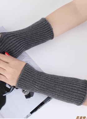 羊绒半指手套女秋冬季羊