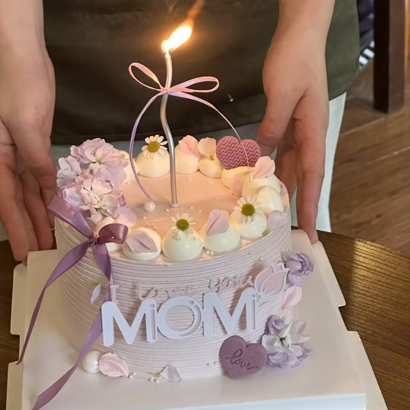 38女神节妈妈紫色生日蛋糕装饰配件MOM郁金香亚克力细丝带蝴蝶结,淘宝优惠券,粉丝福利购,淘宝优惠卷