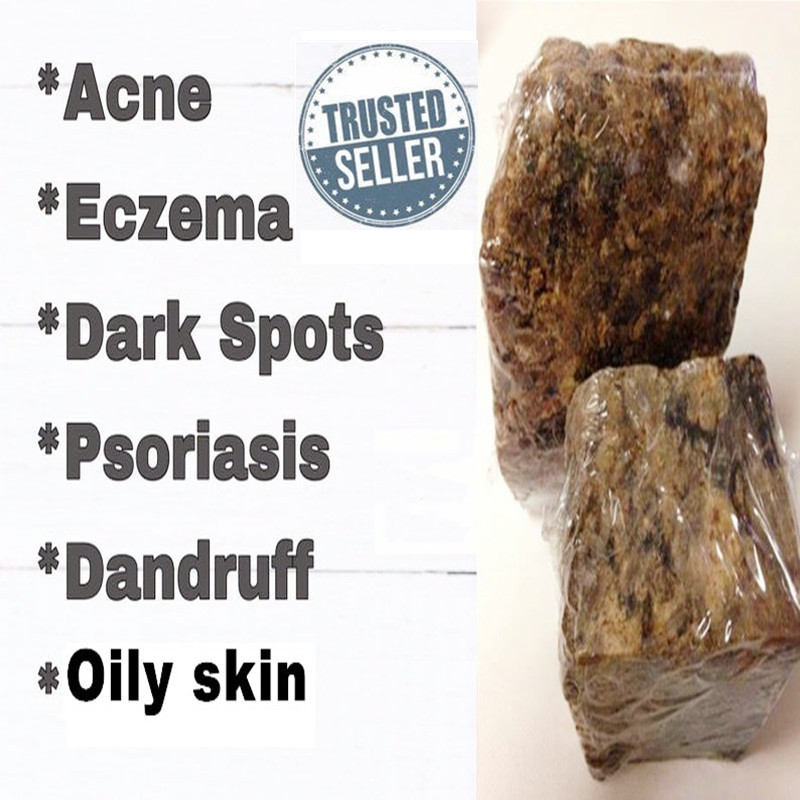 Raw African black soap Ghana非洲黑皂纯天然植物清洁角质手工皂 - 图1