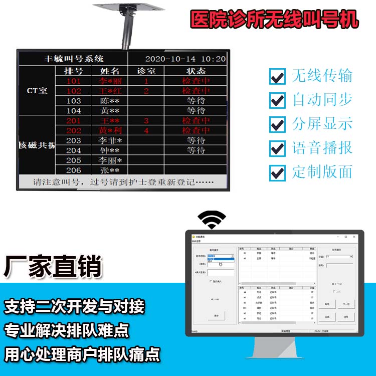 丰毓分诊叫号系统预约CT登记排队机叫号机挂号取号机HIS对接候诊-图0