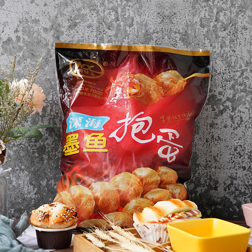 御味香深海墨鱼爆蛋花枝丸火锅麻辣烫烧烤咖喱鱼蛋 2.5KG 约125粒 - 图0