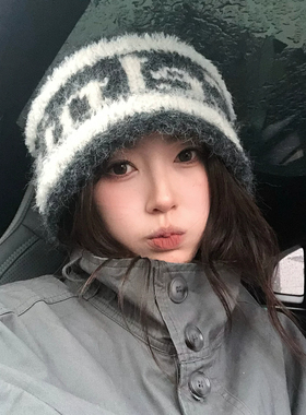 冬季女保暖堆堆毛线帽显脸小