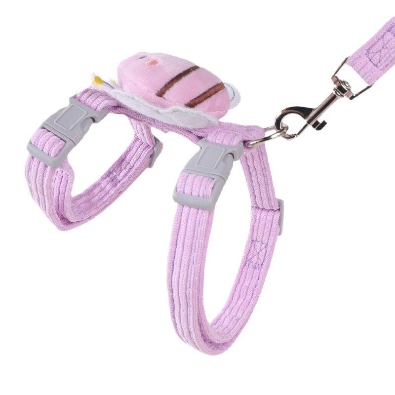 宠物用品可爱小蜜蜂猫咪牵引绳防挣脱工字型可调节胸背遛猫幼犬绳,淘宝优惠券,粉丝福利购,淘宝优惠卷