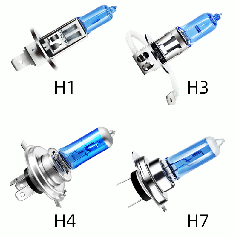 汽车灯泡12V55W超白光H1H7聚光H3H4远近一体大灯24V100W货车卡车