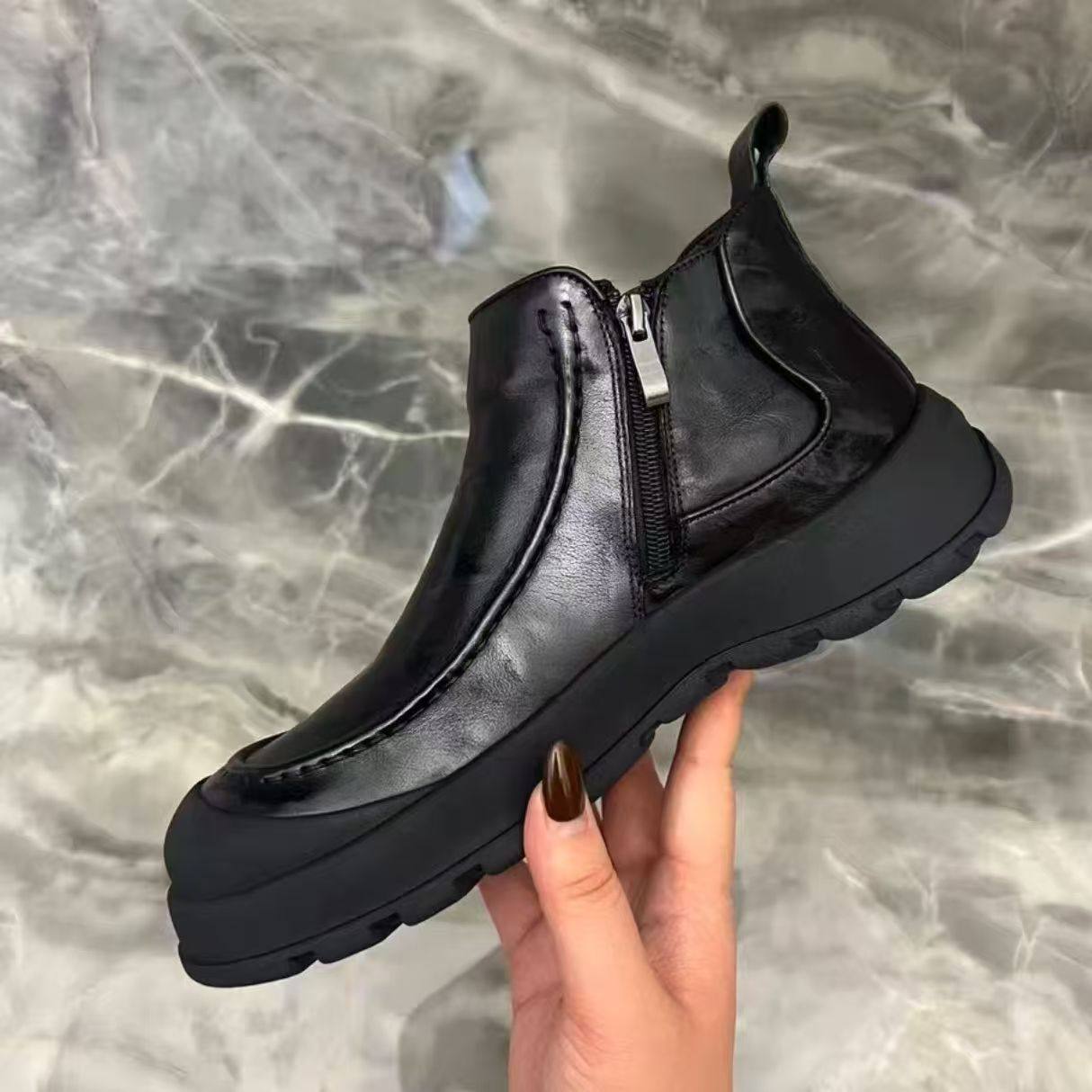 广州时尚轻奢真皮牛皮男士棉鞋秋冬季加绒保暖高帮休闲舒适男短靴,淘宝优惠券,粉丝福利购,淘宝优惠卷