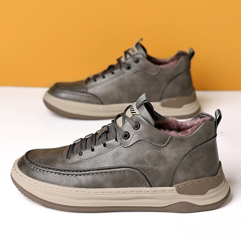 保暖男鞋秋冬2026年新款复古加绒棕色皮鞋男士皮面鞋运动休闲板鞋,淘宝优惠券,粉丝福利购,淘宝优惠卷