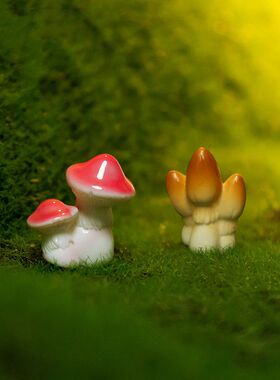 微景观仿真小蘑菇树脂摆件