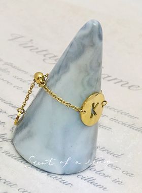 链条抽拉戒指钛钢保色时尚轻奢女