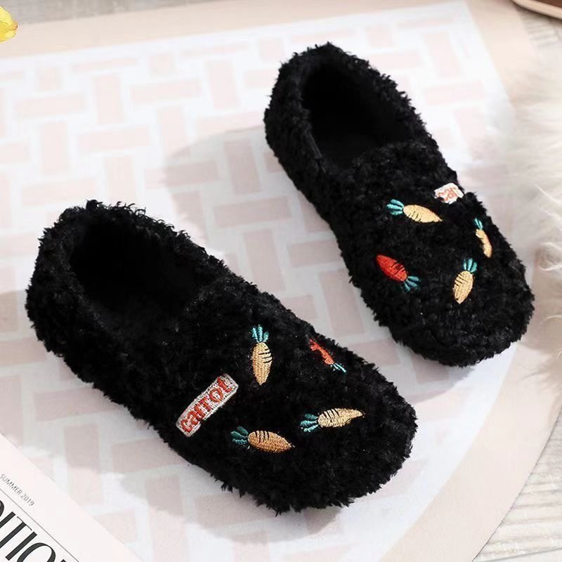 2025冬季新款加绒毛毛鞋子女休闲时尚女防滑软底加厚平底豆豆棉鞋,淘宝优惠券,粉丝福利购,淘宝优惠卷